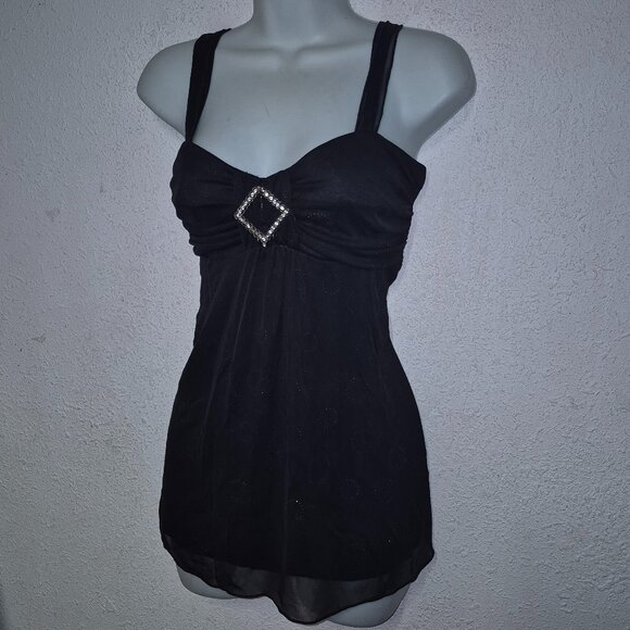 studio 1940 ** stylish top, Black with sequins and glitter, size Medium - Picture 6 of 15